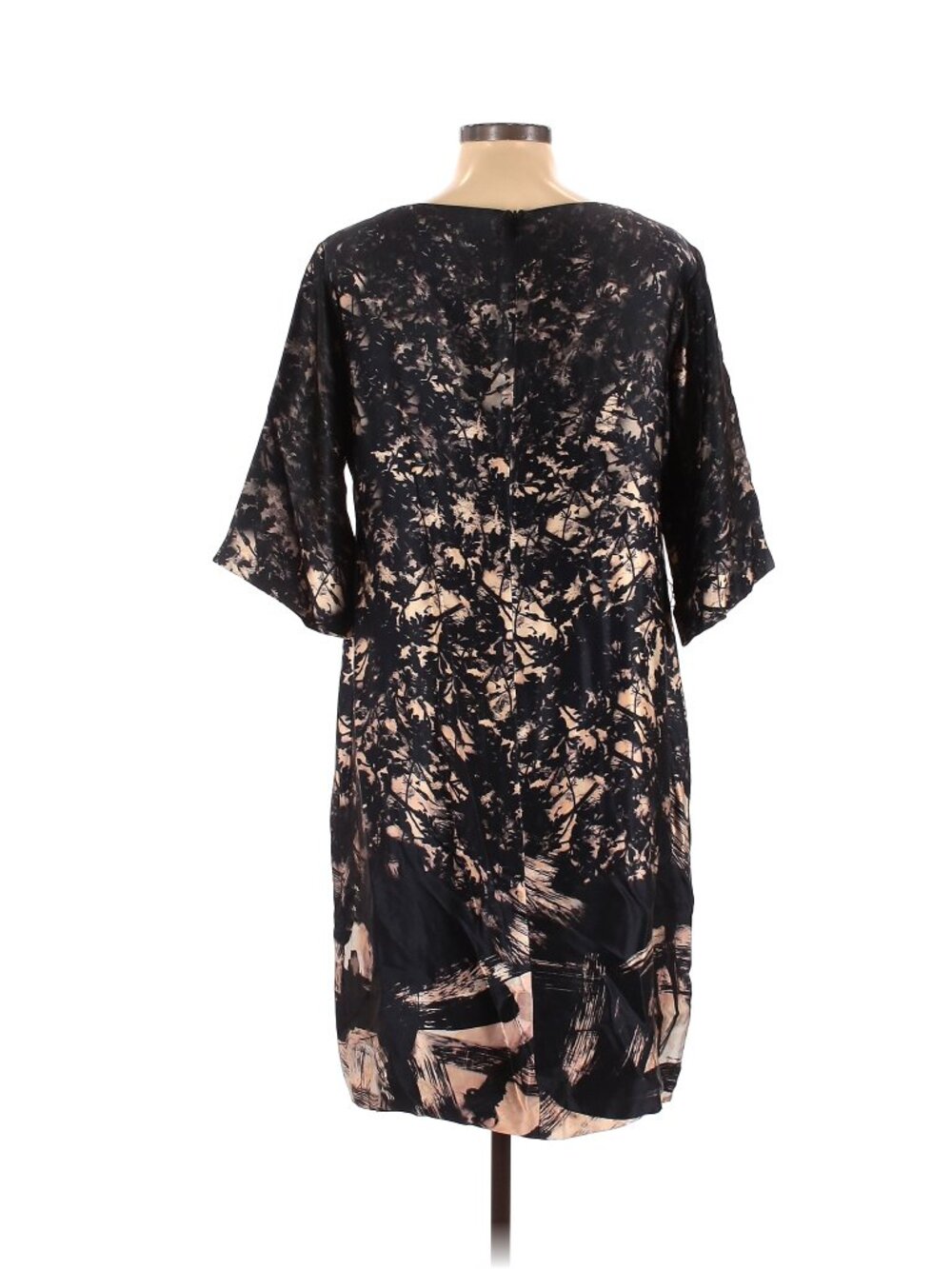 Boss by Hugo Boss 100% black, print silk dress, size 10 US, size 14 UK